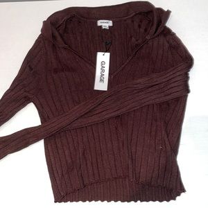 brown collared sweater
